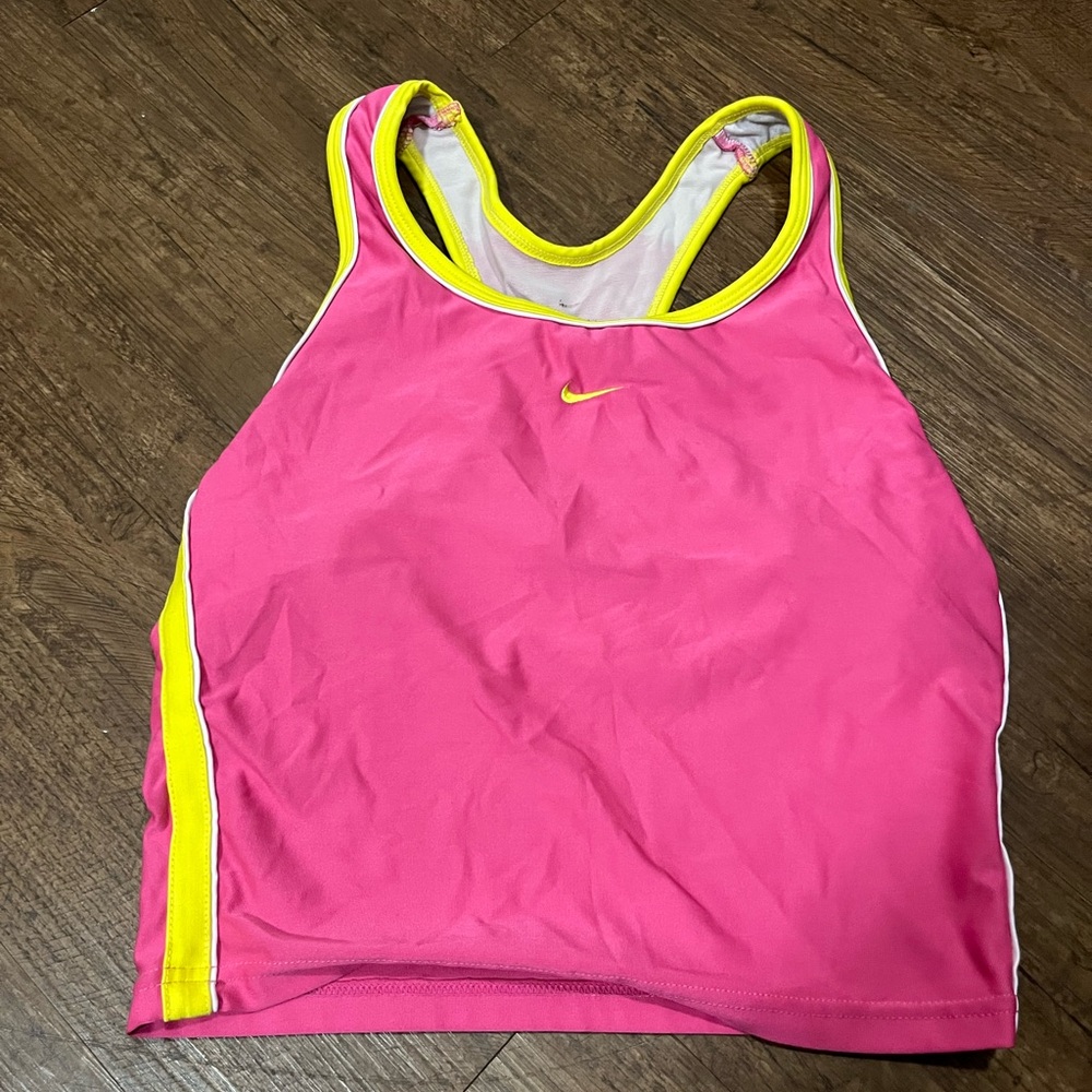 Nike Pink and Yellow Tank Top